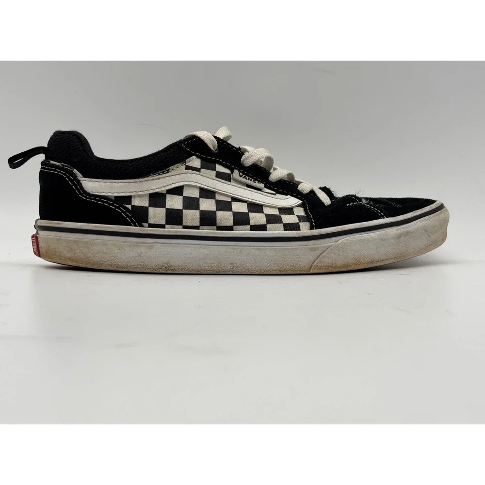 Vans Youth Size 7 Black White Checkerboard Suede Low Top Skate Sneakers Shoes